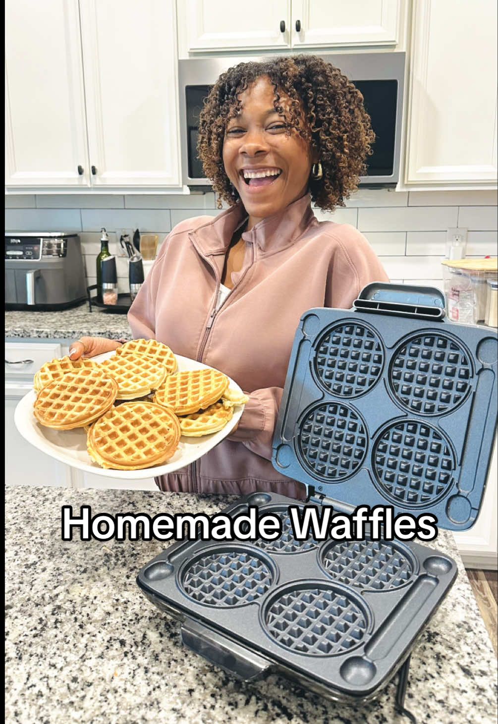 TikTok post by @simplycolette_ for Kiki Milk. Caption reads: Let make some easy homemade frozen waffles.....