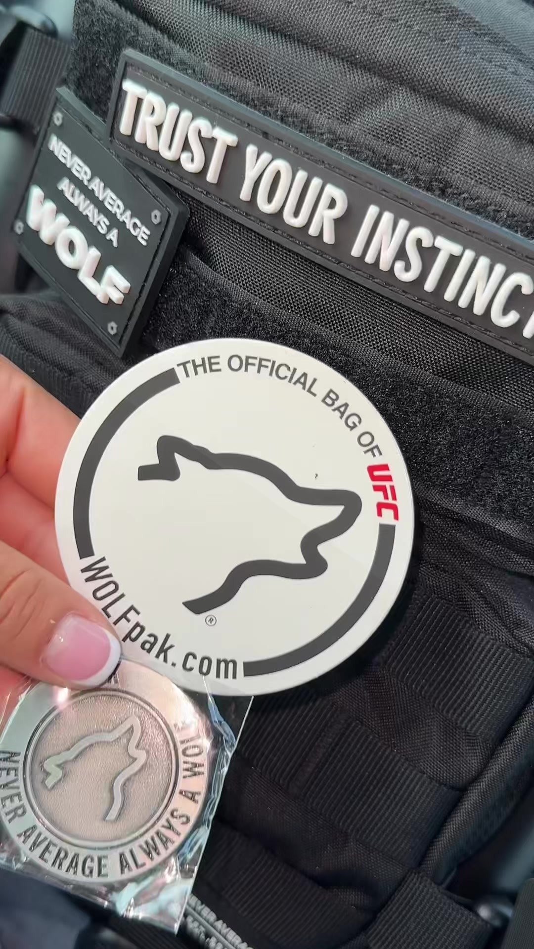 TikTok post by @musclemamikim for WOLFpak. Caption reads: #wolfpack @WOLFpak ABSOLUTELY IN LOVE W MY NEW GYM....