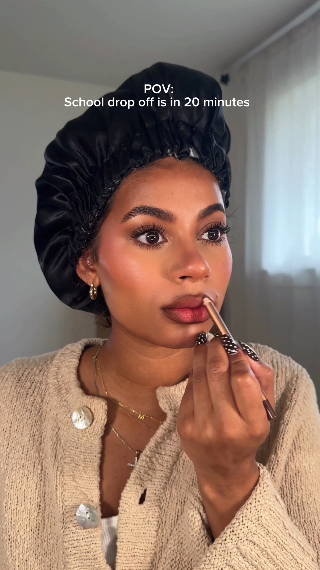 Instagram post by @mrsoliviacollins for Honest. Caption reads: It’s rare that I’m fully ready for the day lol!....