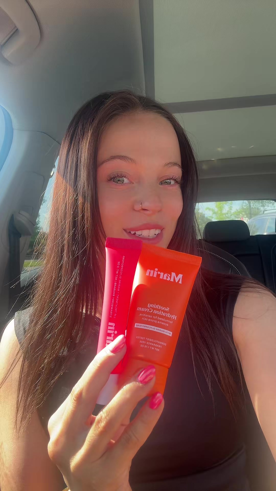 TikTok post by @kamcommeau for Marin Skincare. Caption reads: @Marin Skincare 🍓💦#marinskincare #marin [...].