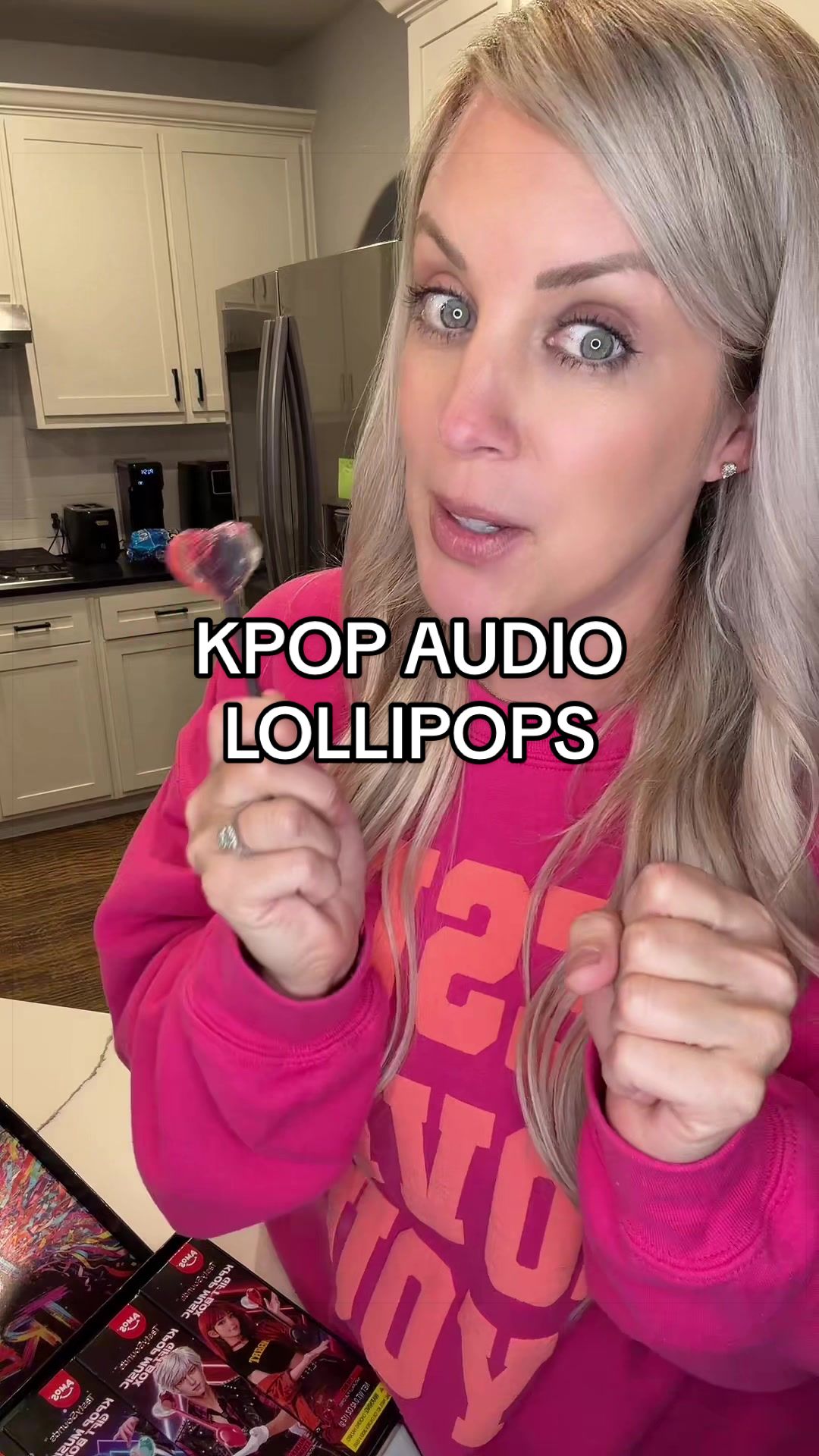 TikTok post by @carrieizzo for Amos Sweets. Caption reads: [...] #candyforkids @Amos Sweets.