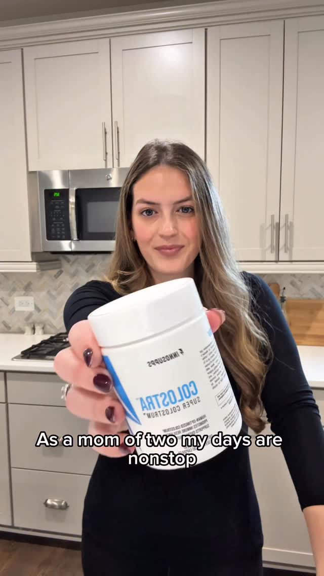 Instagram post by @melissathompsonhome for Inno Supps. Caption reads: [...] why I finally tried Colostra from @innosupps....