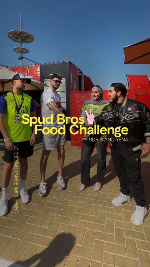 Instagram post by @yena.yaps for Visit Abudhabi. Caption reads: Superfans getting a taste of the viral....