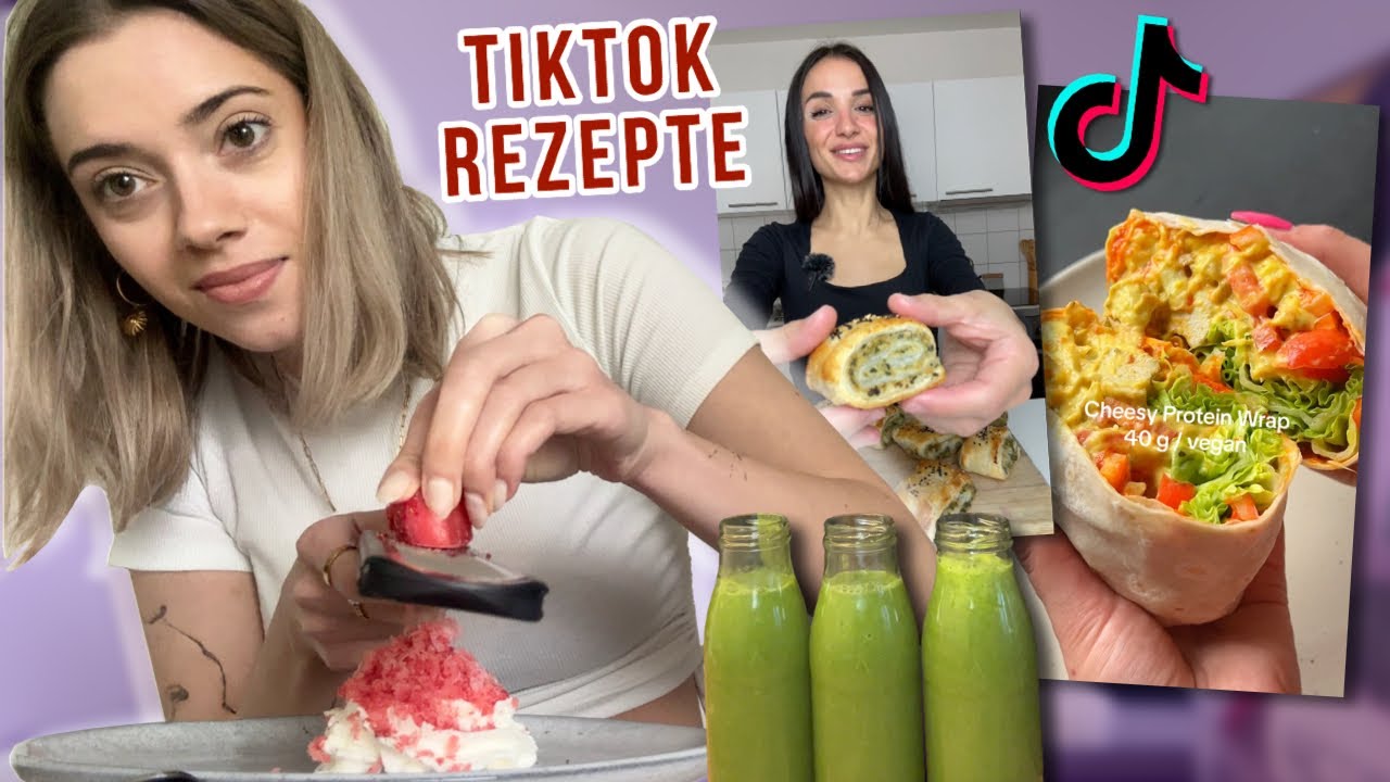 YouTube post by @vanessaberg for PURELEI. Caption reads: Ich teste virale TIKTOK REZEPTE und lieb's....