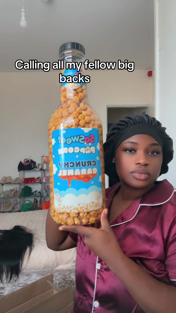 TikTok post by @chioma200123 for SoSweet. Caption reads: @SoSweet #sosweetshop #movienight #bigback .