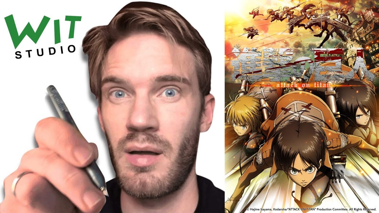 YouTube post by @PewDiePie for Saily. Caption reads: I Spent 24 Hours Drawing at an Anime Studio.