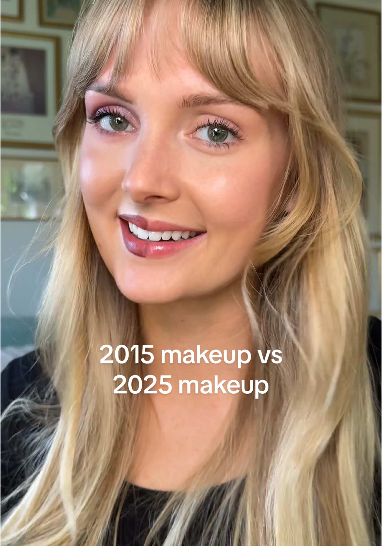TikTok post by @anna_annora for Typology. Caption reads: #typologypartner 2015 vs 2025 makeup, [...].