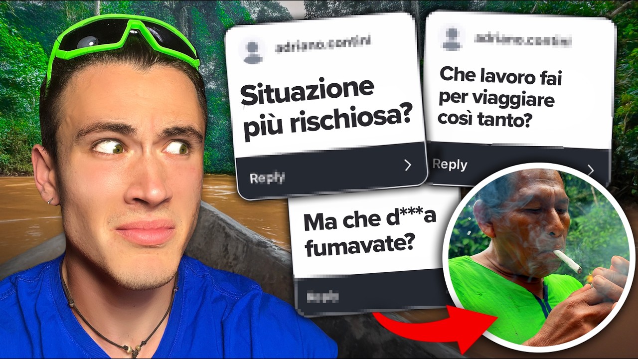 YouTube post by @massele for Fiscozen. Caption reads: How do I travel so much? Amazon Q&A.