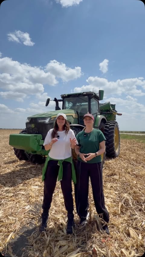 Instagram post by @jennaezarik for John Deere. Caption reads: [...] harvesting, was getting to see how....