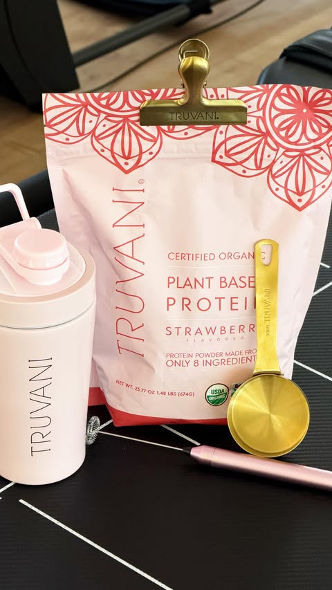 Instagram post by @bekahprz for Truvani. Caption reads: She wants clean protein from @truvani and a....