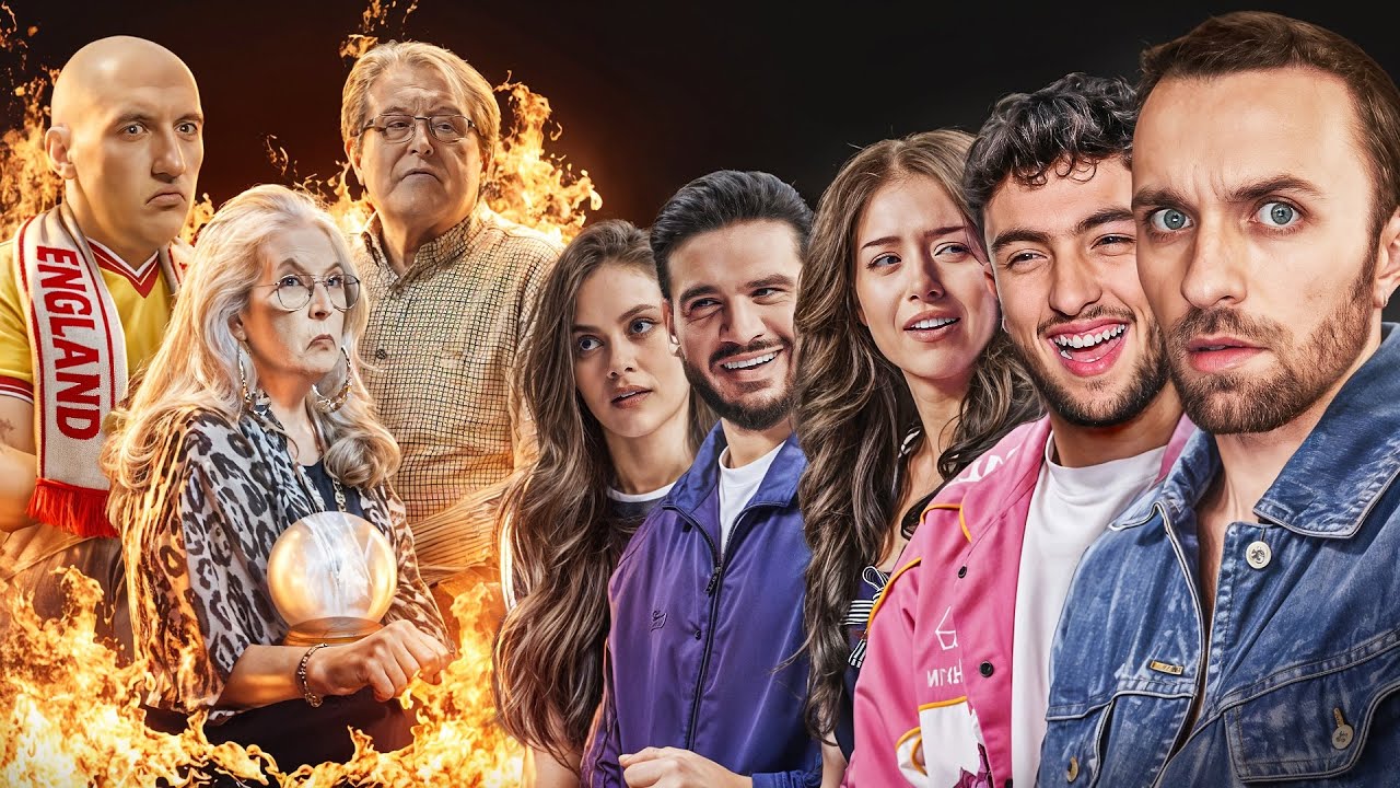 YouTube post by @Squeezie for Revolut. Caption reads: Des inconnus nous jugent... #4 (ft Inoxtag, Amine,....