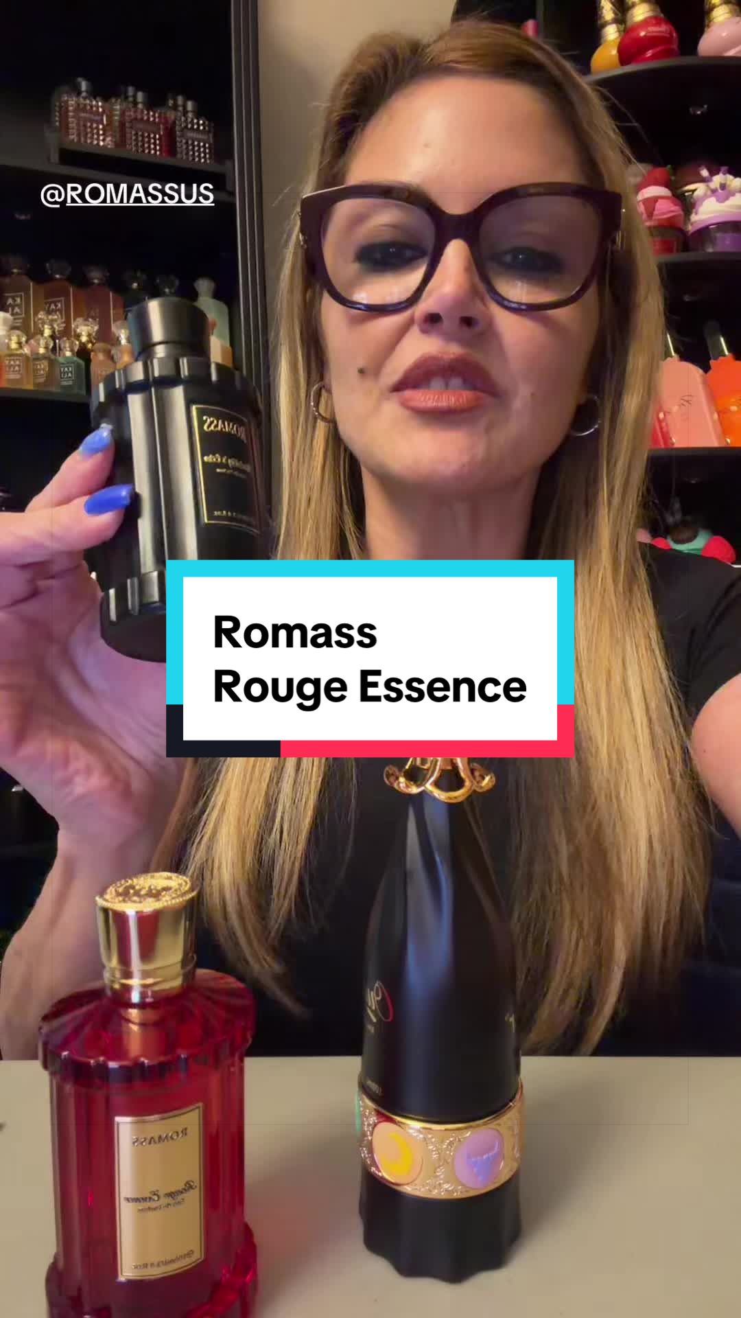 TikTok post by @mariiiiasch for Romass. Caption reads: @ROMASS US Rouge Essence takes that familiar DNA....