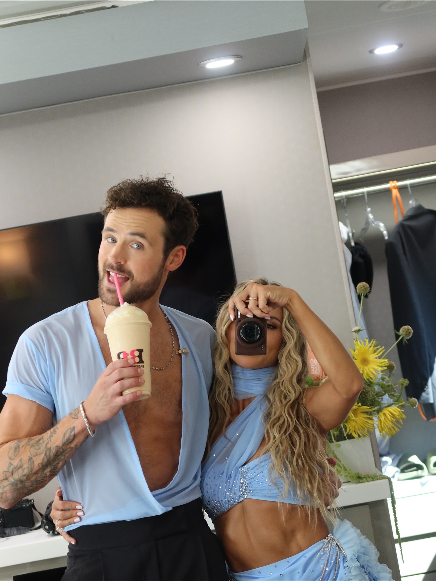 Instagram post by @dylanefron for Baskin-Robbins. Caption reads: I can’t stop shaking @baskinrobbins....