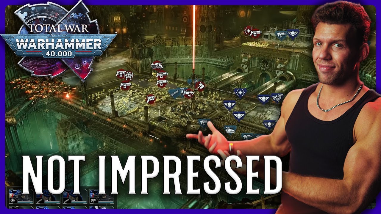 YouTube post by @majorkill for MANSCAPED. Caption reads: My Thoughts On Total War Warhammer 40k....