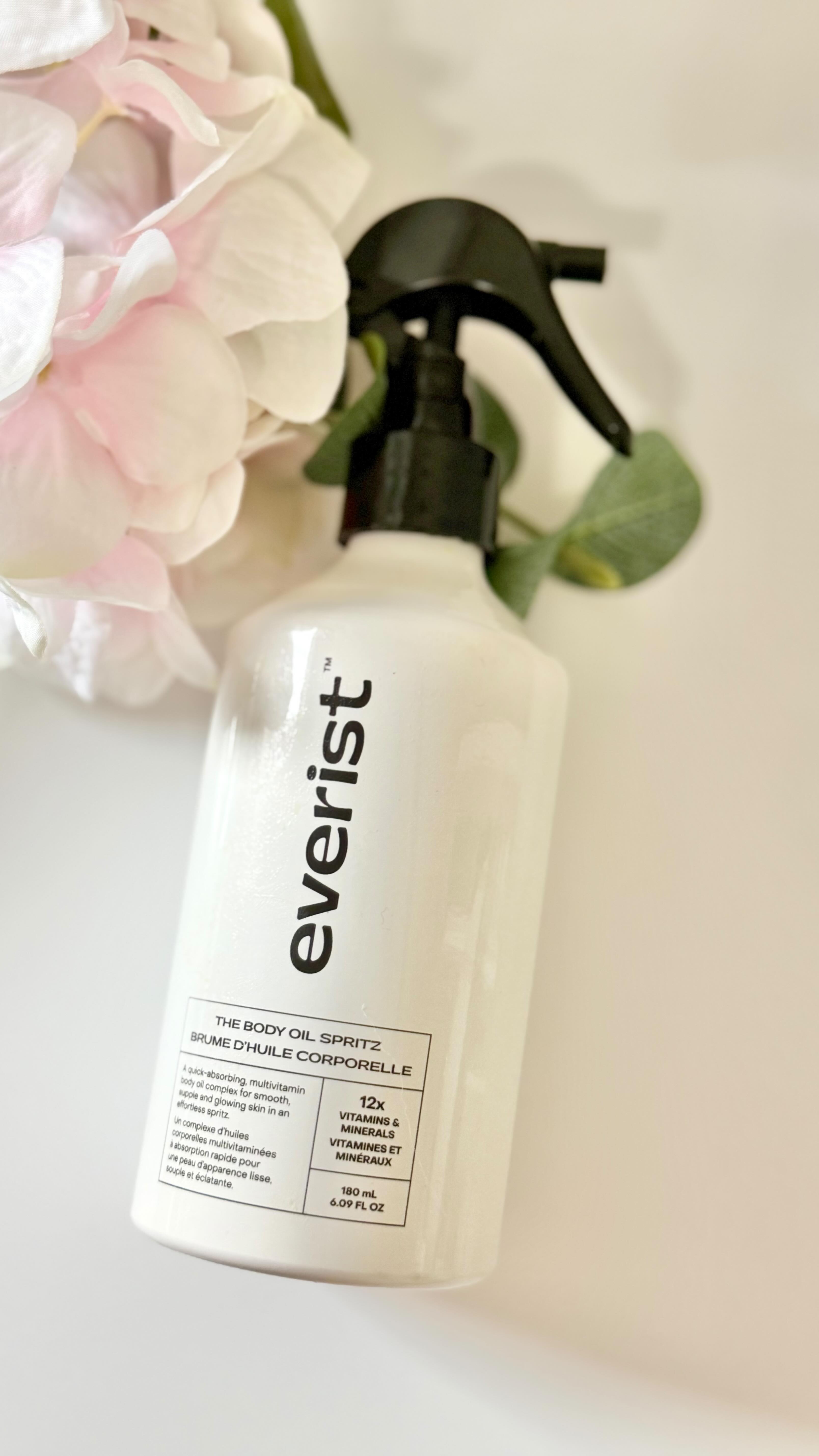 Instagram post by @shefinspired for Everist. Caption reads: [...] boost from this body oil by....