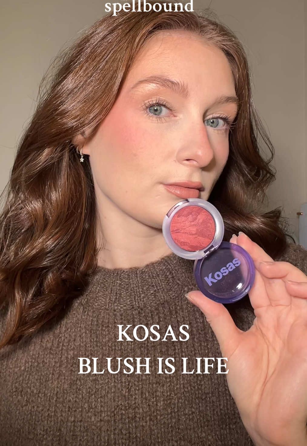 TikTok post by @holxbeauty for Kosas. Caption reads: trying the new @Kosas blush in spellbound 🤍 this....
