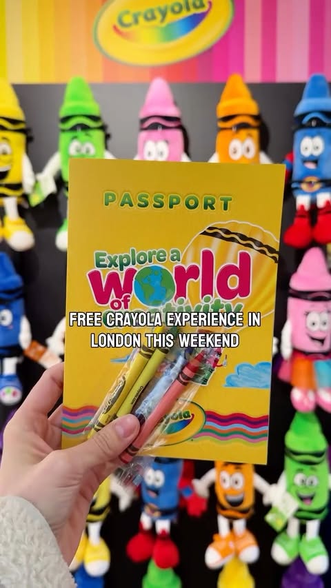 Instagram post by @london.fun.hub for Crayola. Caption reads: [...] day out this Bank Holiday Weekend? The....