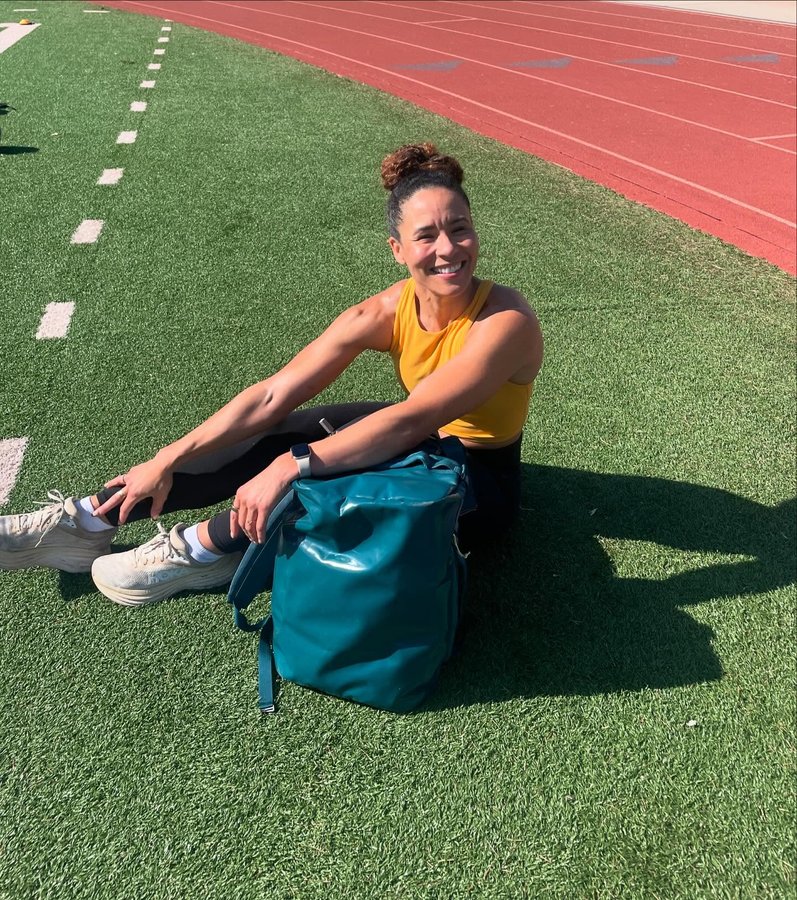 Instagram post by @brittanymhammond for Baboon To The Moon. Caption reads: [...] replaced by a gym bag. I love this....