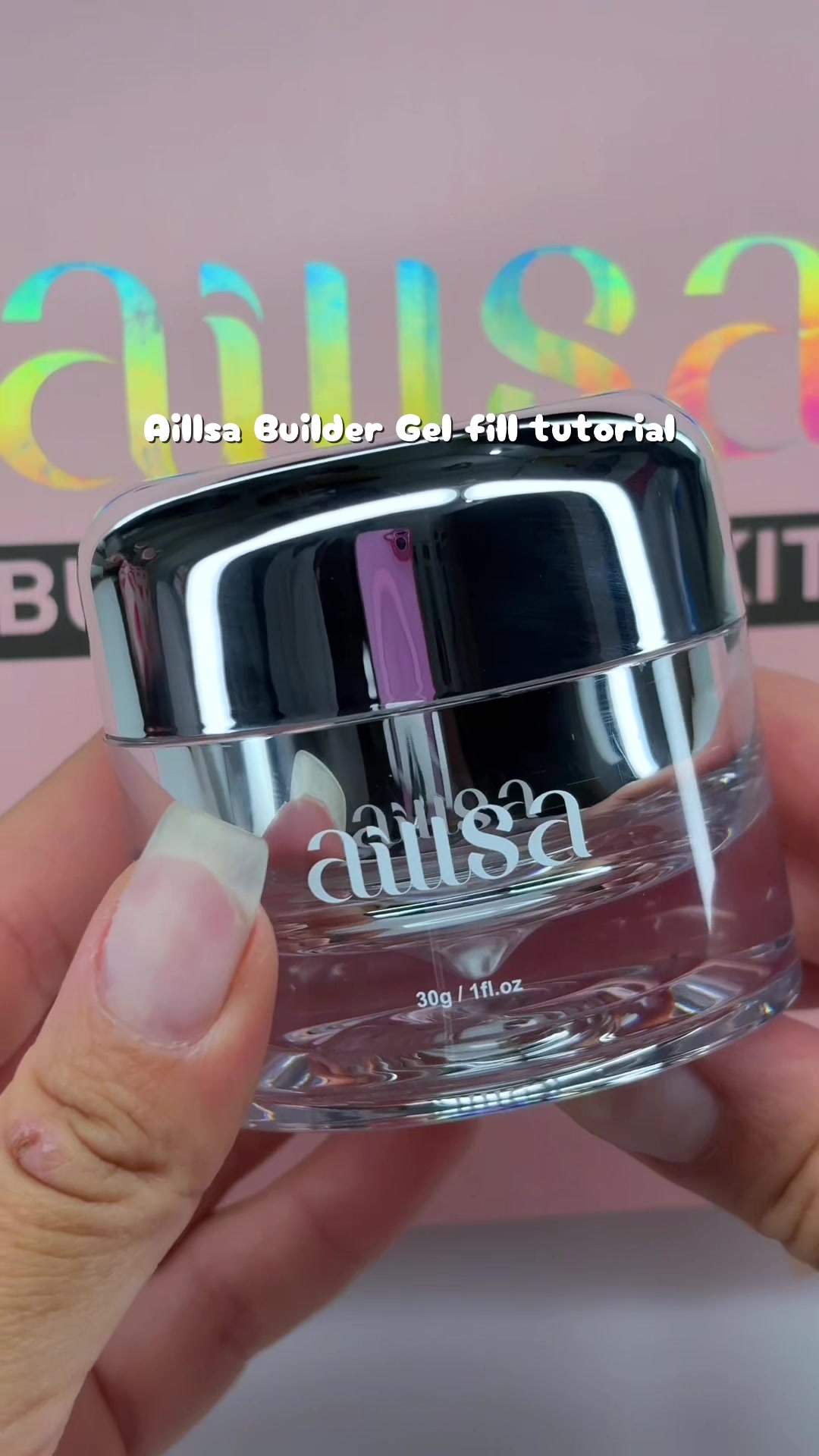 TikTok post by @debarney for AILLSA. Caption reads: How to do a fill using @AILLSA Builder Gel Kit....