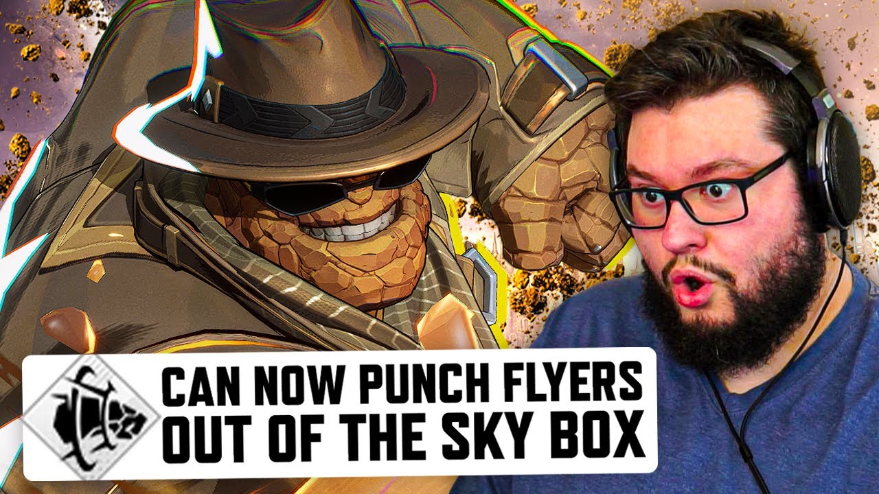 YouTube post by @Flats_OW for NVIDIA. Caption reads: The Thing Just Got A BIG UPGRADE In Marvel Rivals.
