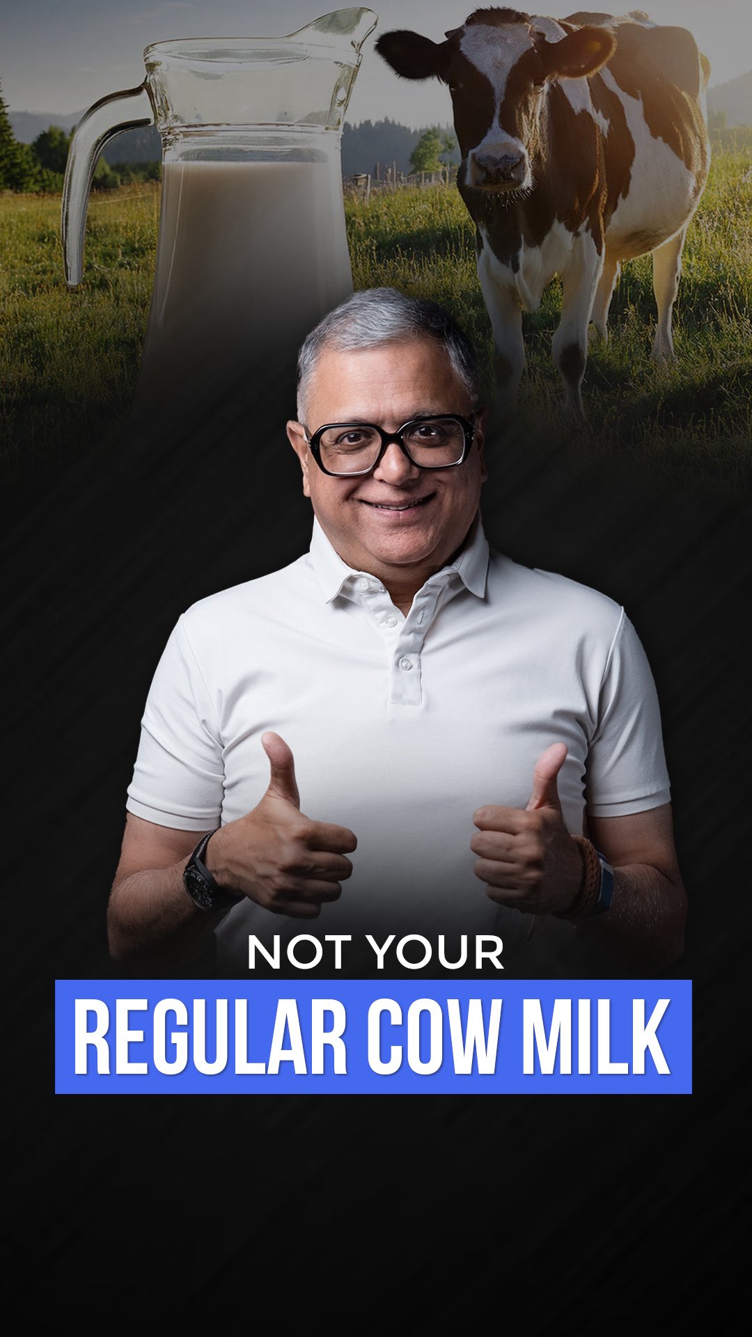 Instagram post by @itsprashantdesai for Country Delight. Caption reads: This high-protein milk could change the way we....