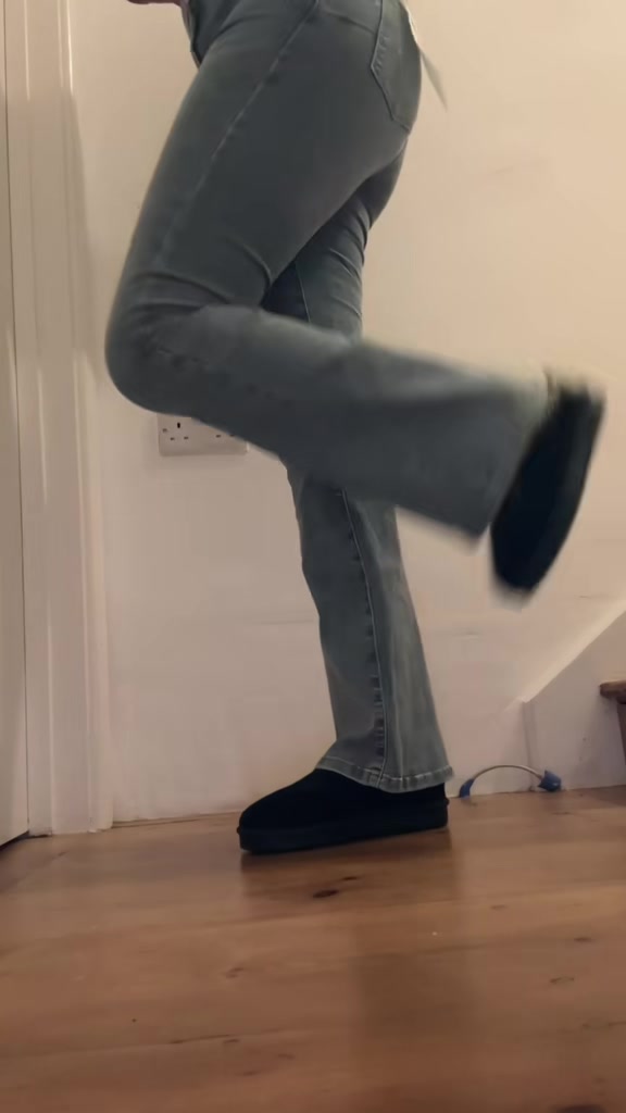 TikTok post by @chriseanrock_xo for RELA RELA. Caption reads: MOST COMFY FLARED JEANS EVER😍 @RELA RELA #fyp....