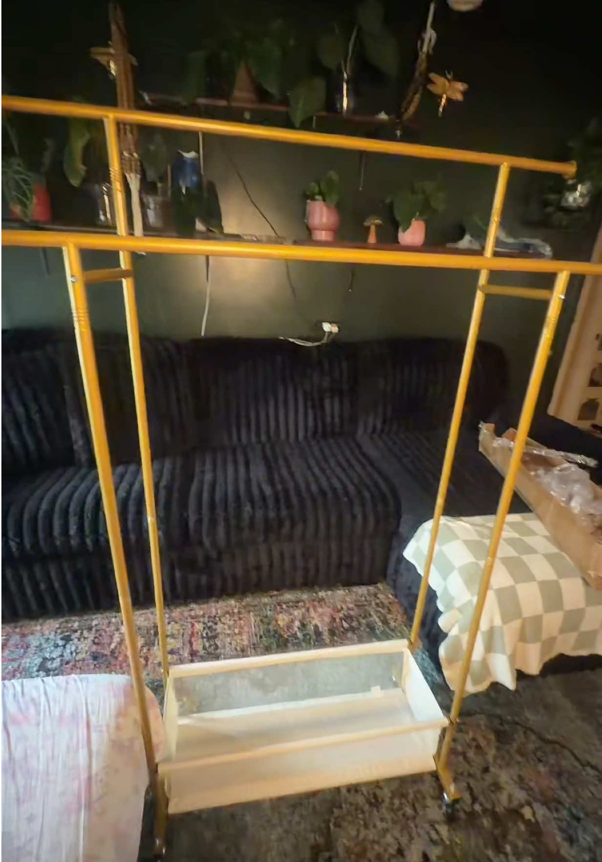 TikTok post by @amberleewalker89 for RaybeeOfficial. Caption reads: [...] #closetonwheels #clothingrack....