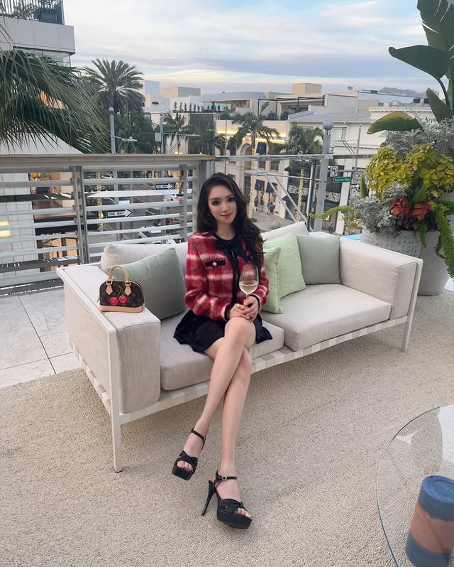 Instagram post by @victoria.kuan for Louis Vuitton. Caption reads: [...] and a little LV love 🥂 Thank you....