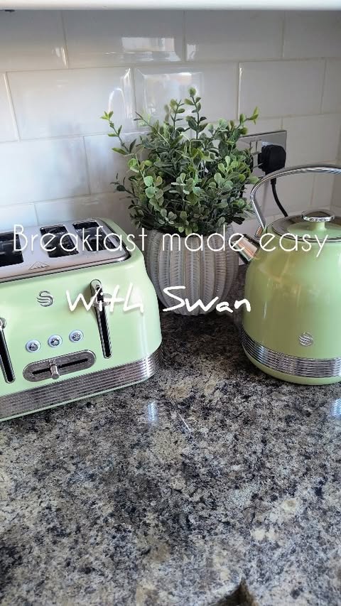 Instagram post by @house_ofevans for Swan Brand. Caption reads: [...] 

My new retro toaster and kettle from....