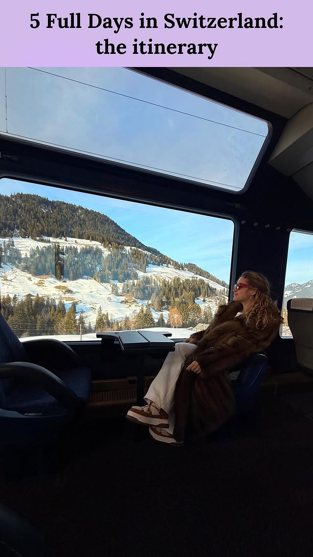 Instagram post by @alainapinto for Swiss International Air Lines. Caption reads: More details ⬇️ Switzerland has to be the most....