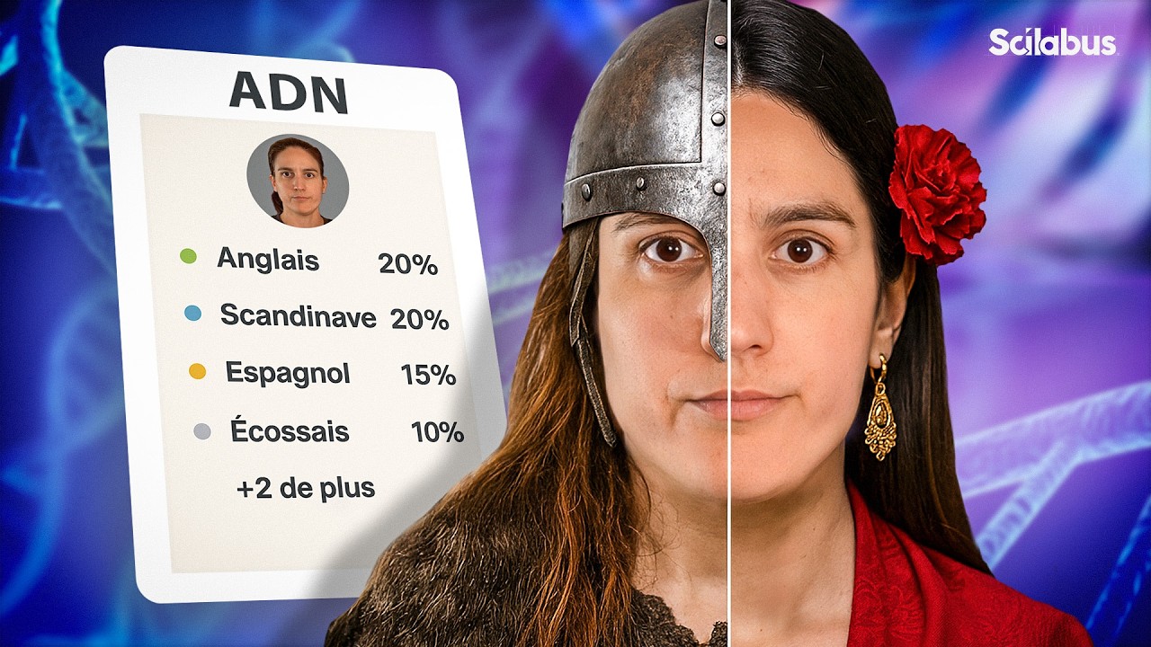 YouTube post by @scilabus for NATURE. Caption reads: Et si vous aviez donné votre ADN sans le savoir ?.