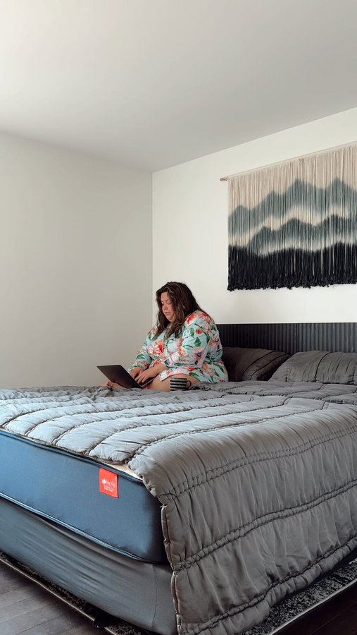 Instagram post by @natalieinthecity_ for Big Fig Mattress. Caption reads: The foundation (and fave parts) of every good day....