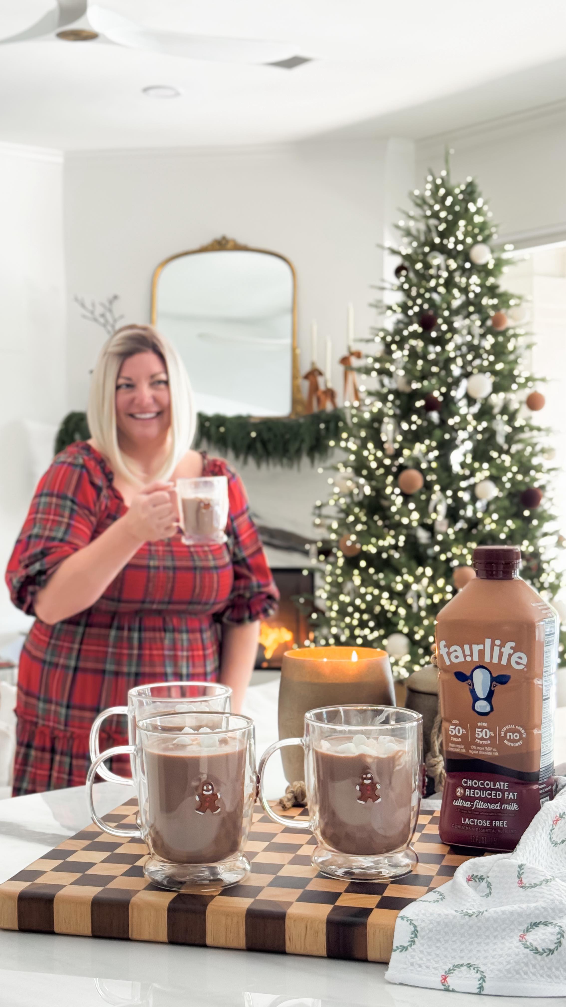 Instagram post by @kristensellentin for fairlife. Caption reads: Warm up your holidays with a quick and delicious....