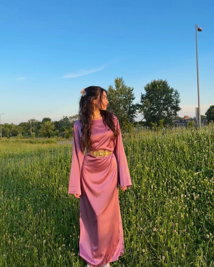 Instagram post by @omarandsea for Fajr Noor. Caption reads: 🌺(حب) Love
Abaya is from @fajrnoor.au , paired....