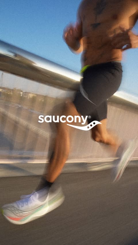 Instagram post by @gabriel__ayuso for Saucony. Caption reads: Speed race with my Endorphin Pro 5 @saucony_eu ⚡️....