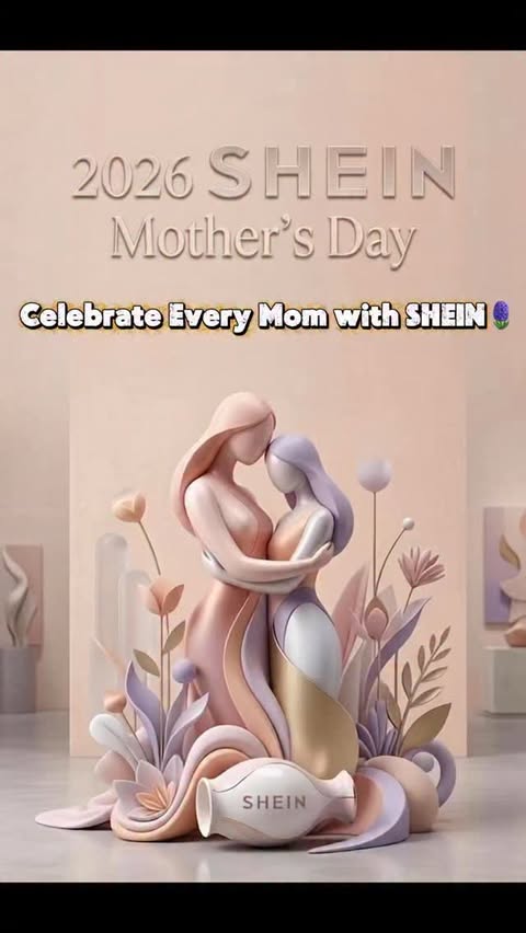 Instagram post by @den.ic.life for Shein. Caption reads: Celebrate Every Mom with SHEIN🌺✨ Download the....