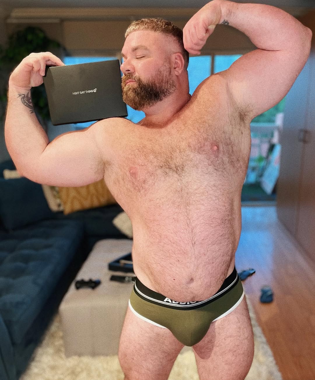 Instagram post by @blibblobblib for Next Gay Thing. Caption reads: Skincare + underwear in a little black box. Treats....
