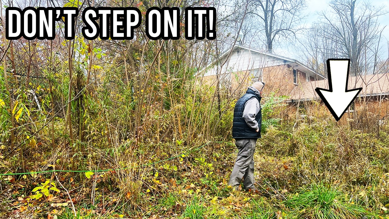 YouTube post by @OutdoorswithErik for Grüns. Caption reads: We Were NOT Supposed to Find This Back Here...