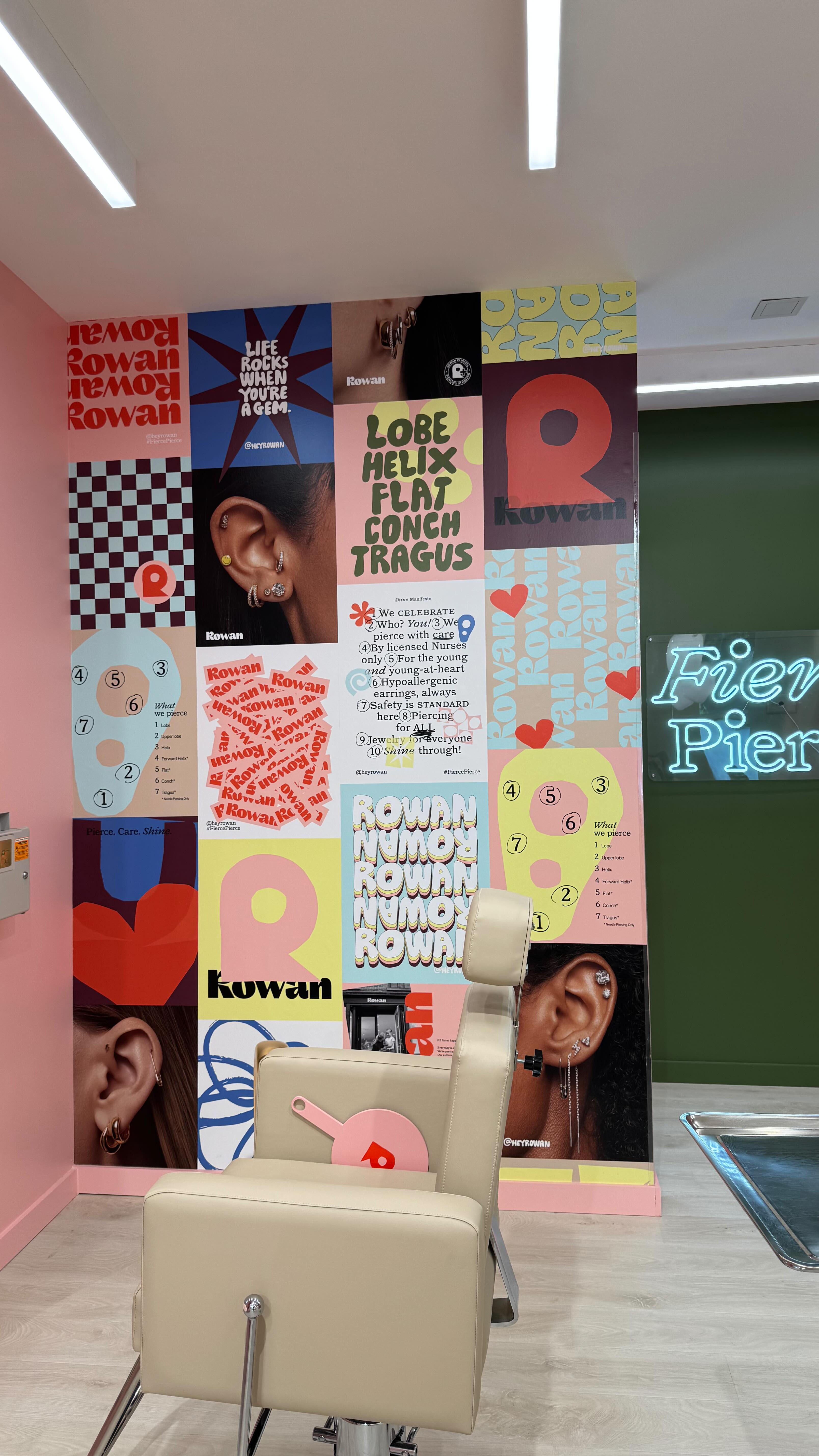 Instagram post by @kennedymegansandifer for Rowan. Caption reads: [...] get a piercing you HAVE to check out....