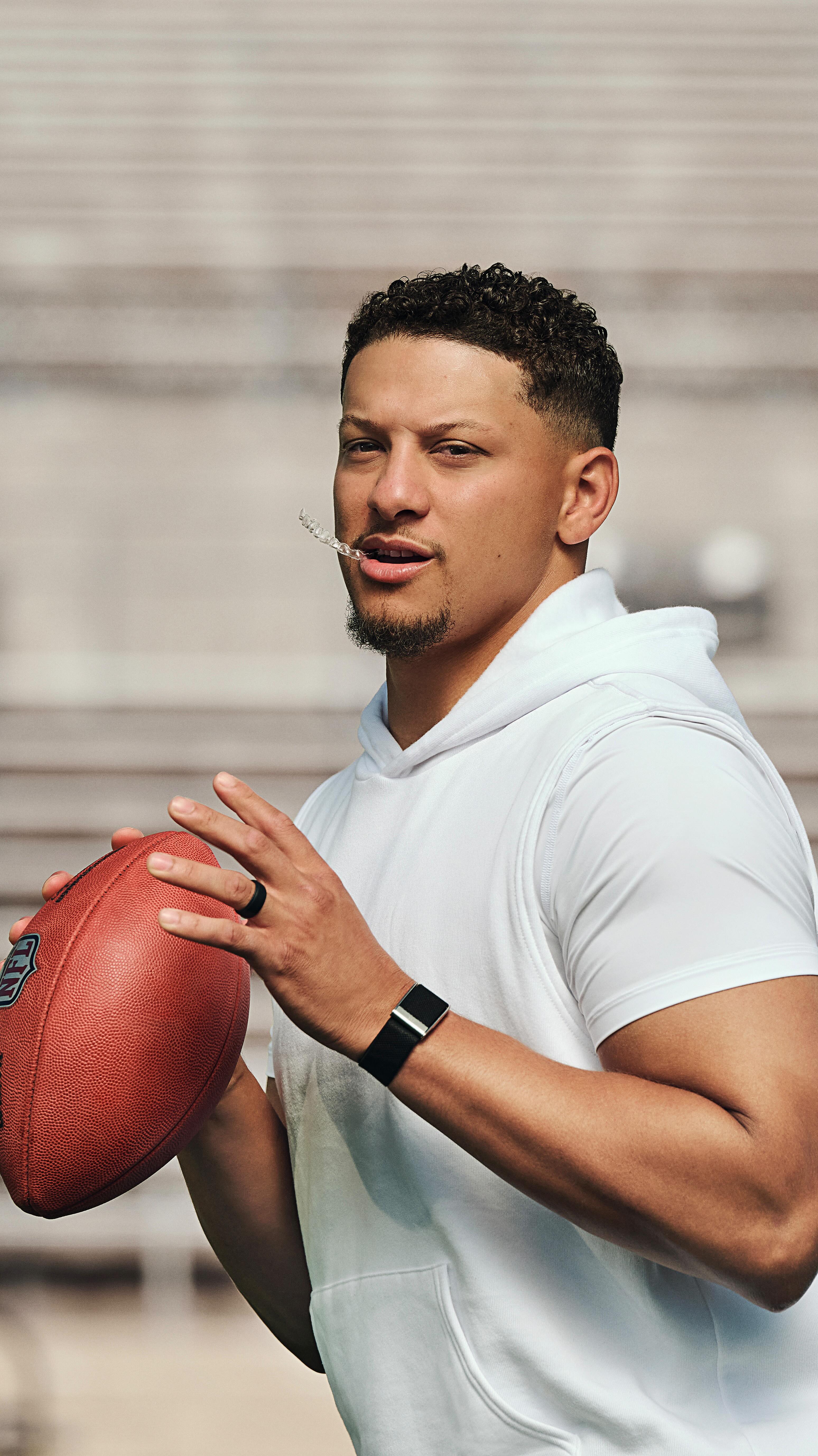 Instagram post by @patrickmahomes for Invisalign. Caption reads: How you feel is how you play 💪 it starts with a....