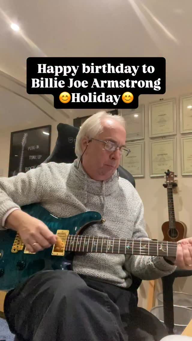 Instagram post by @oldgreyguitarist for Thomann. Caption reads: [...] birthday If anyone needs any gear from....