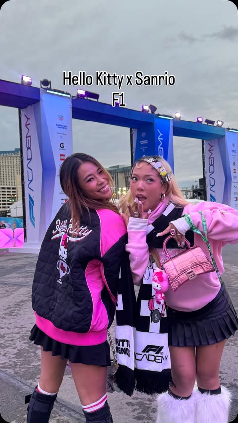 Instagram post by @sulheejessica for Hello Kitty. Caption reads: [...] it’s fate 🤩

@f1lasvegas @f1 @hellokitty....