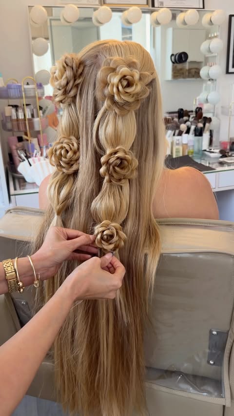 Instagram post by @samirasjewelry for SalonCentric. Caption reads: 🌸 Flower Braids in partnership with @saloncentric....