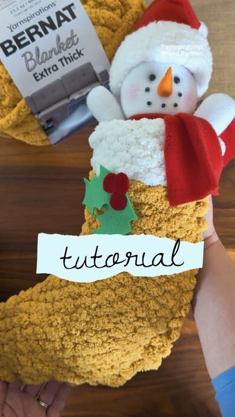 Instagram post by @studio_rosie for Yarnspirations. Caption reads: [...] Loom Woven Stocking Tutorial with....