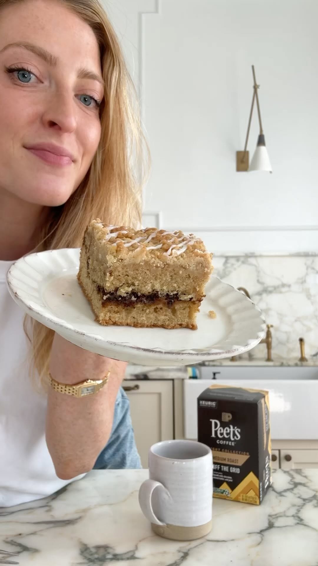 Instagram post by @bromabakery for Peet's Coffee. Caption reads: Coffee in coffee cake? Like, DUH! Especially when....
