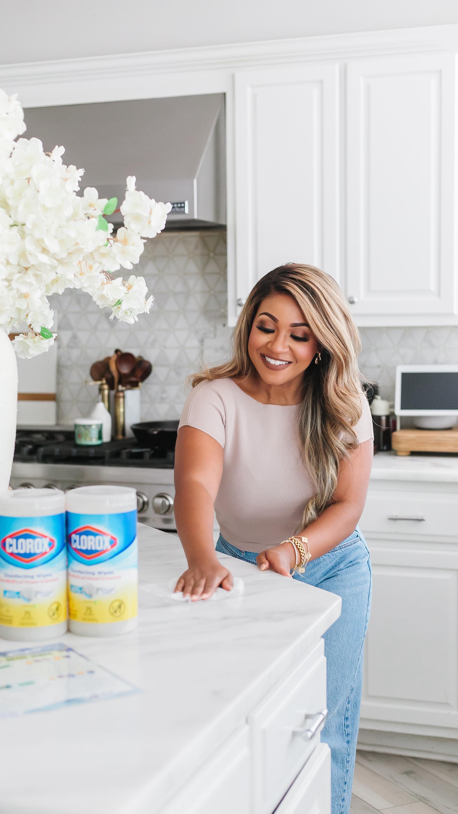 Instagram post by @nitraab for Clorox. Caption reads: #Ad After-school routines don’t have to feel....