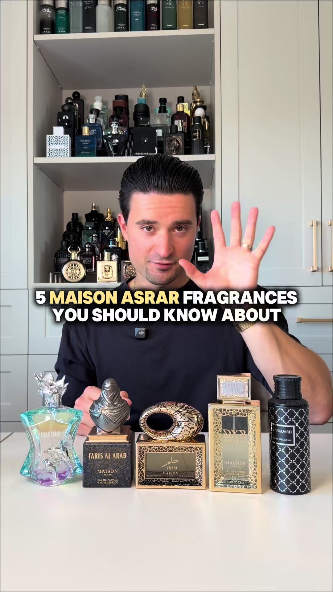 TikTok post by @joeysprutz for Maison Asrar. Caption reads: What is a MUST HAVE Maison Asrar fragrance!? 👀....