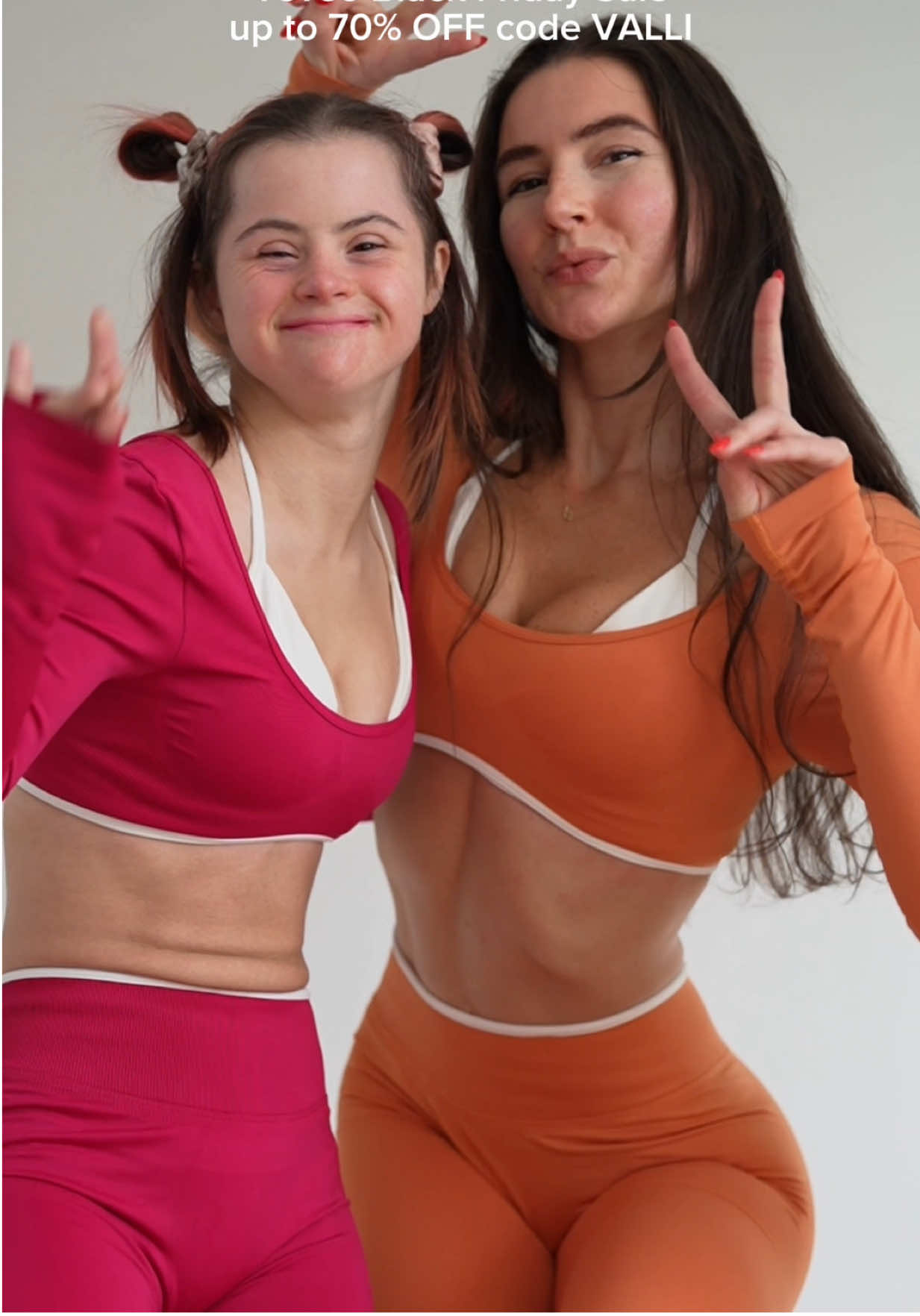 TikTok post by @vallitfit for Teveo. Caption reads: @TEVEO Black Friday is here ➡️ Up to 70% off all....