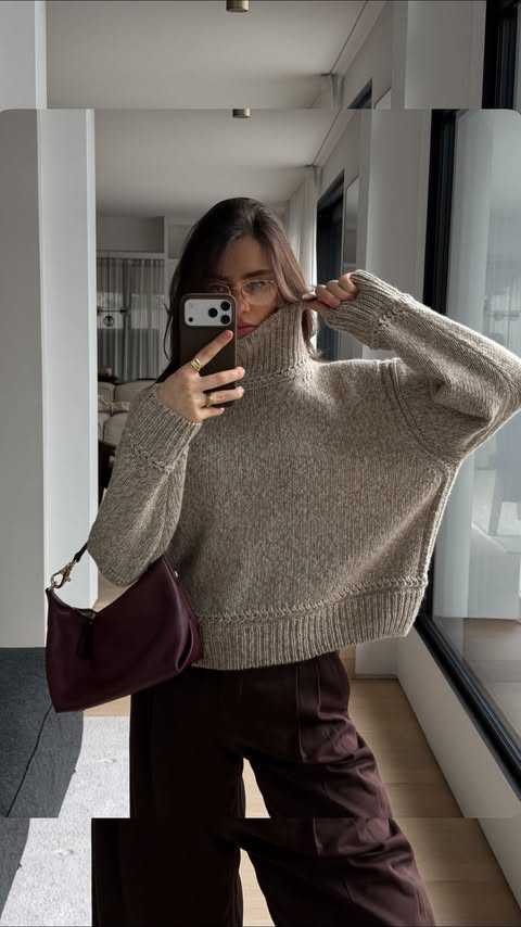 Instagram post by @gigischmitz_ for Falconeri. Caption reads: [...] the perfect staple cashmere sweater.....