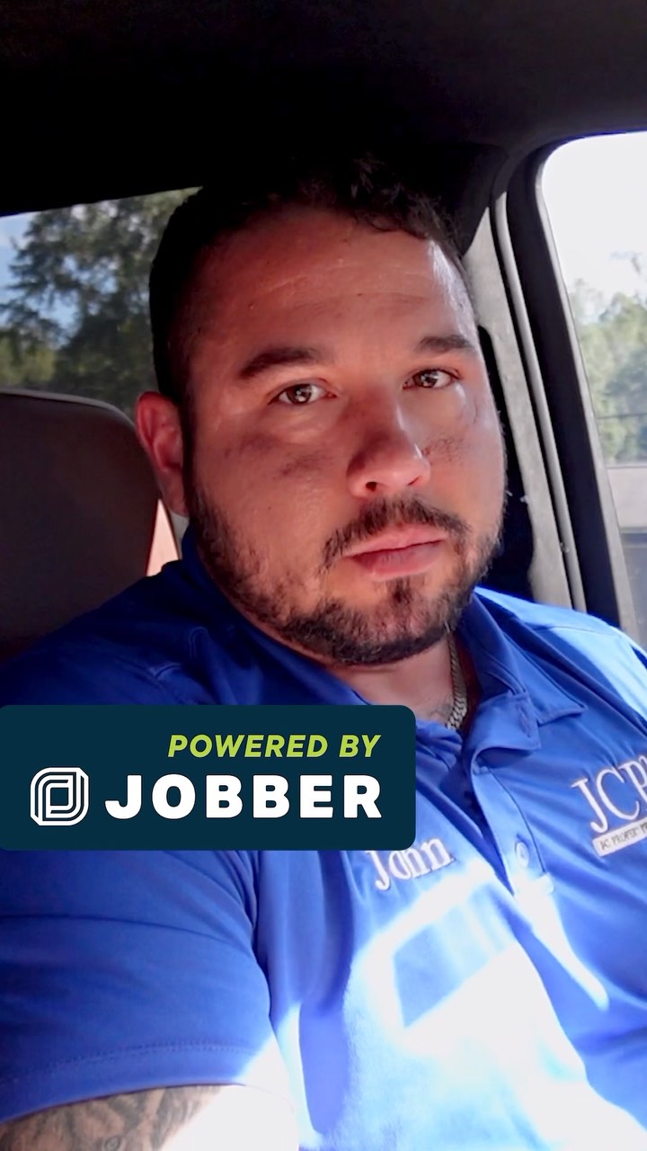 Instagram post by @officialjohnseaman for Jobber. Caption reads: Giving customers the ability to upload files....